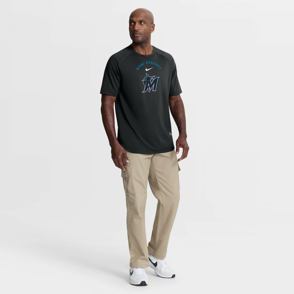 Miami Marlins Nike Authentic Collection Batting Practice Pre-Game Raglan Dri-FIT Top Lifestyle
