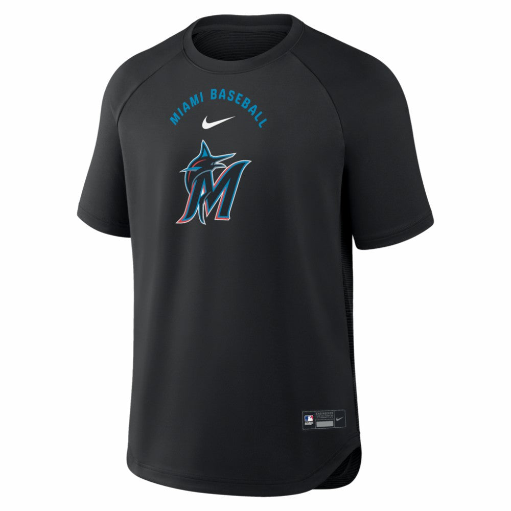 Miami Marlins Nike Authentic Collection Batting Practice Pre-Game Raglan Dri-FIT Top Lifestyle