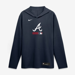 Atlanta Braves Nike Authentic Collection Dri-FIT Long Sleeve Hooded T-Shirt Sale