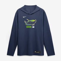 Tampa Bay Rays Nike Authentic Collection Dri-FIT Long Sleeve Hooded T-Shirt for sale