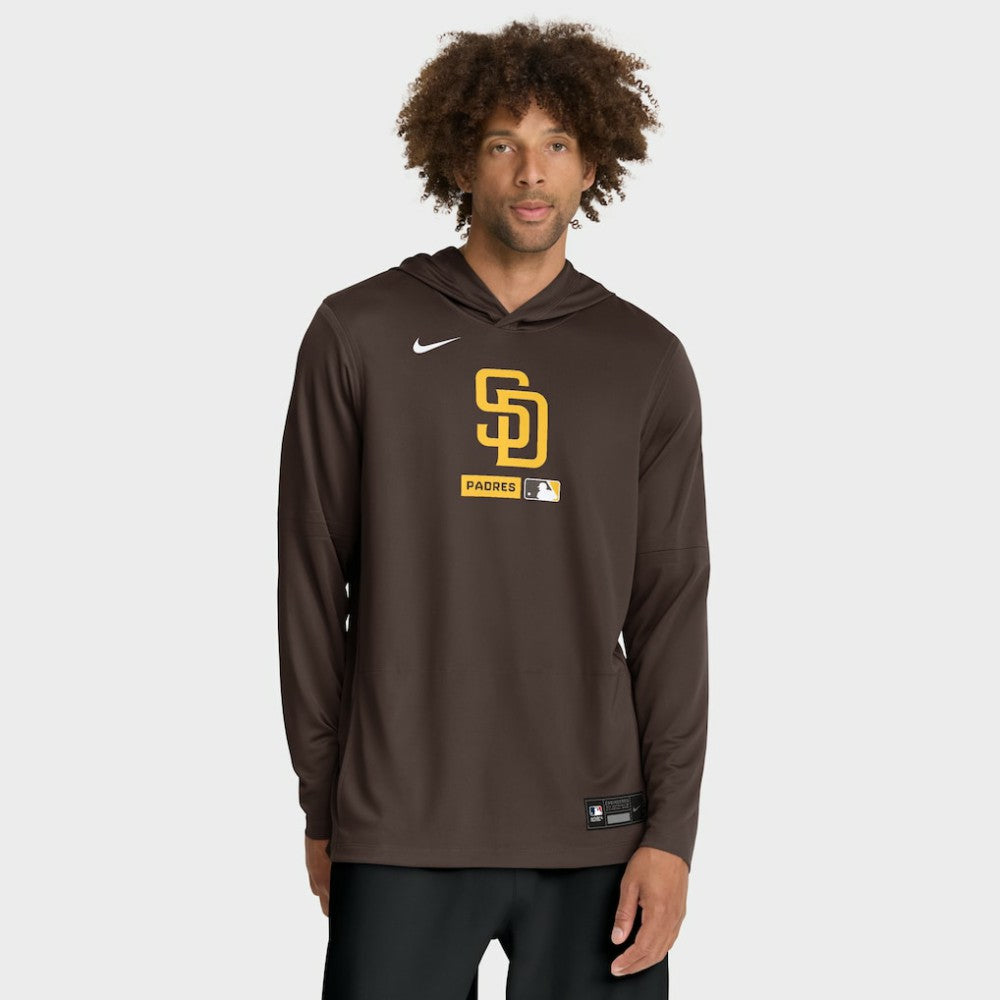 San Diego Padres Nike Authentic Collection Dri-FIT Long Sleeve Hooded T-Shirt for sale