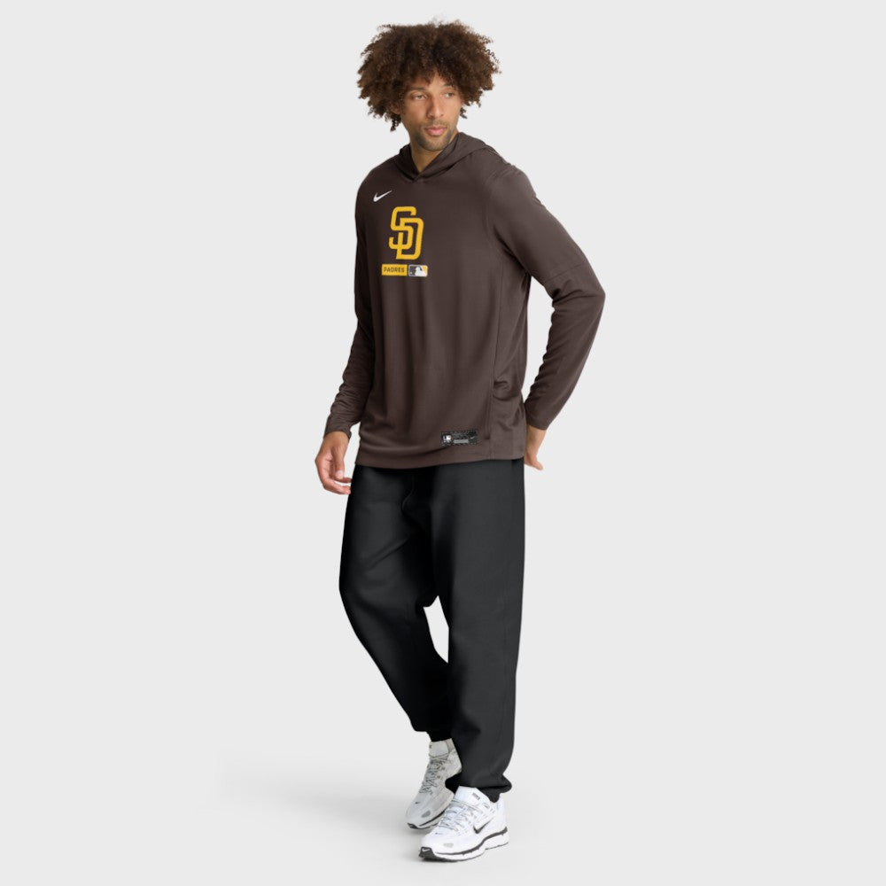 San Diego Padres Nike Authentic Collection Dri-FIT Long Sleeve Hooded T-Shirt for sale