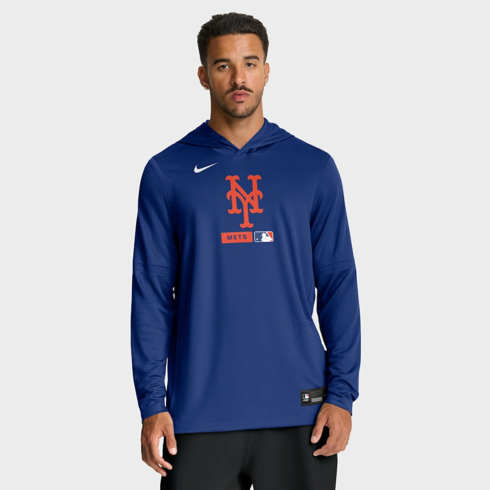 New York Mets Nike Authentic Collection Dri-FIT Long Sleeve Hooded T-Shirt for sale