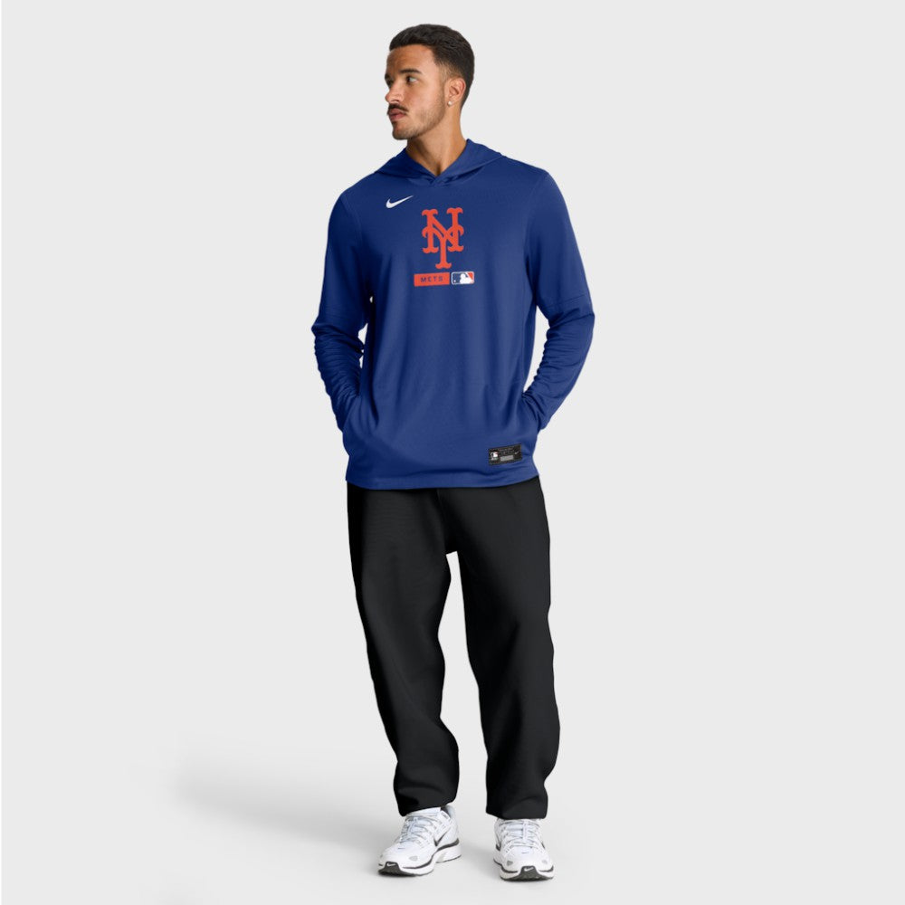 New York Mets Nike Authentic Collection Dri-FIT Long Sleeve Hooded T-Shirt for sale