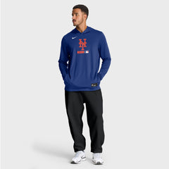 New York Mets Nike Authentic Collection Dri-FIT Long Sleeve Hooded T-Shirt for sale