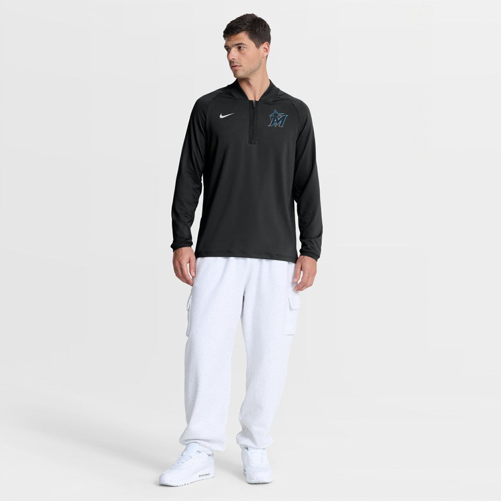 Miami Marlins Nike Authentic Collection Dri-FIT Raglan Half-Zip Pullover Online