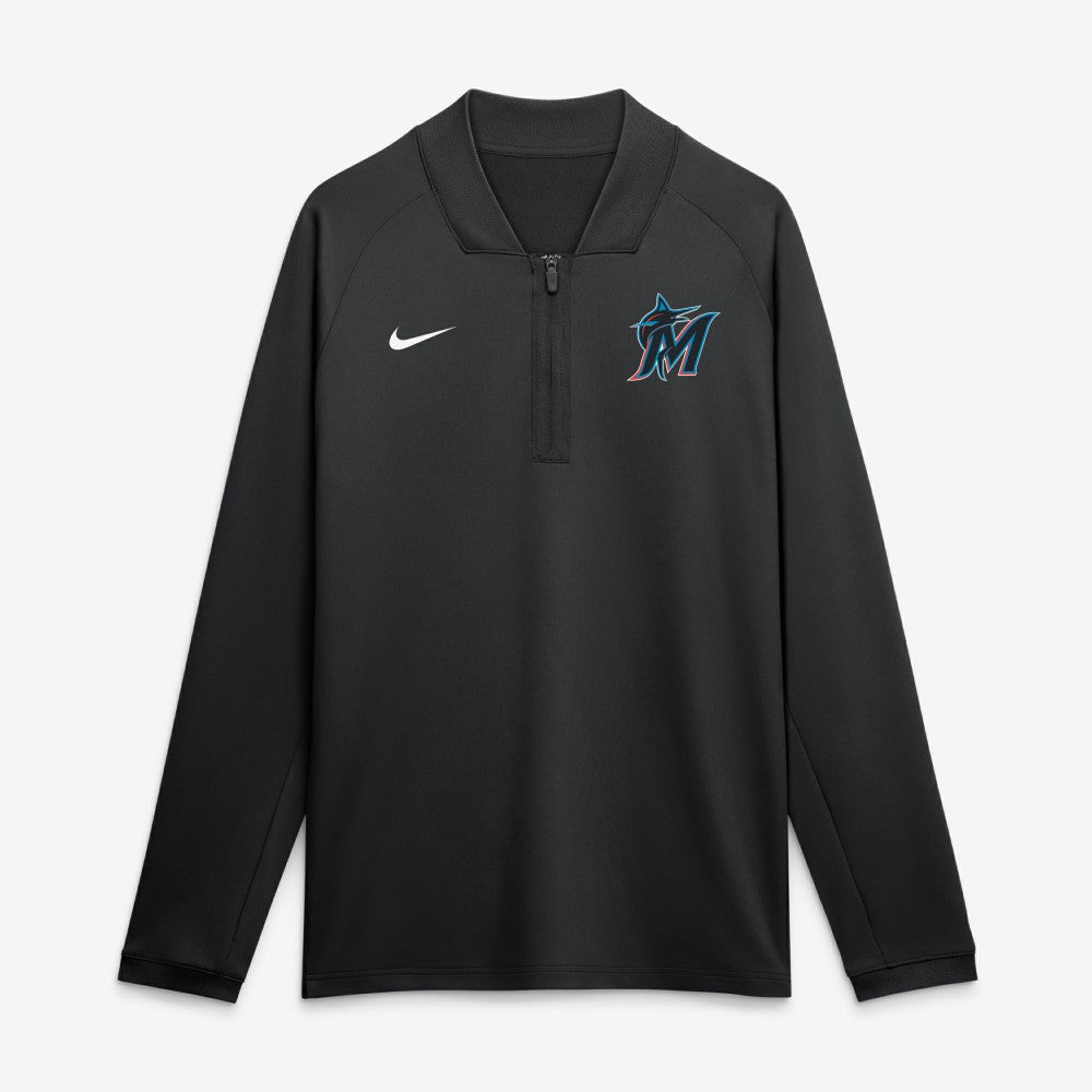 Miami Marlins Nike Authentic Collection Dri-FIT Raglan Half-Zip Pullover Online