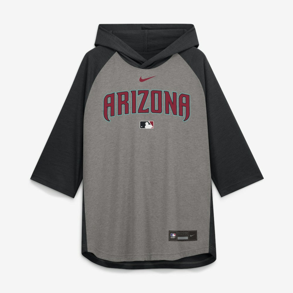 Arizona Diamondbacks Nike Authentic Collection Flux Dri-FIT Raglan 3/4-Sleeve Hooded T-Shirt Near Me