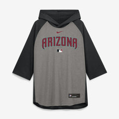 Arizona Diamondbacks Nike Authentic Collection Flux Dri-FIT Raglan 3/4-Sleeve Hooded T-Shirt Near Me