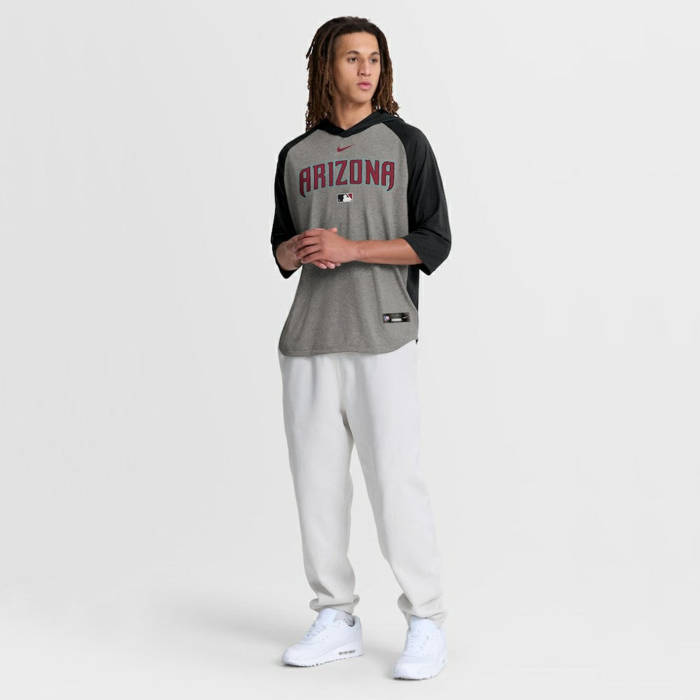 Arizona Diamondbacks Nike Authentic Collection Flux Dri-FIT Raglan 3/4-Sleeve Hooded T-Shirt Near Me