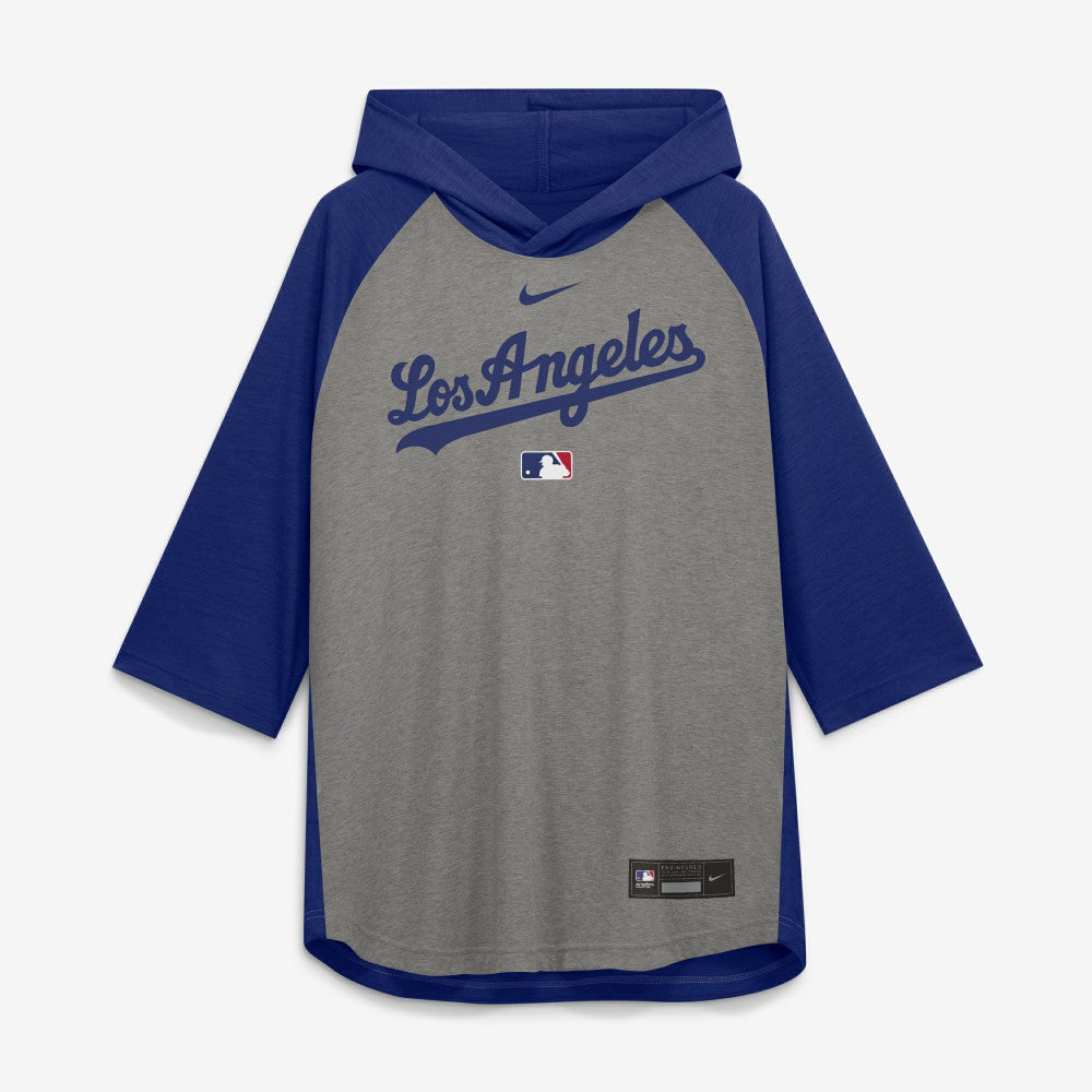 Los Angeles Dodgers Nike Authentic Collection Flux Dri-FIT Raglan 3/4-Sleeve Hooded T-Shirt Online