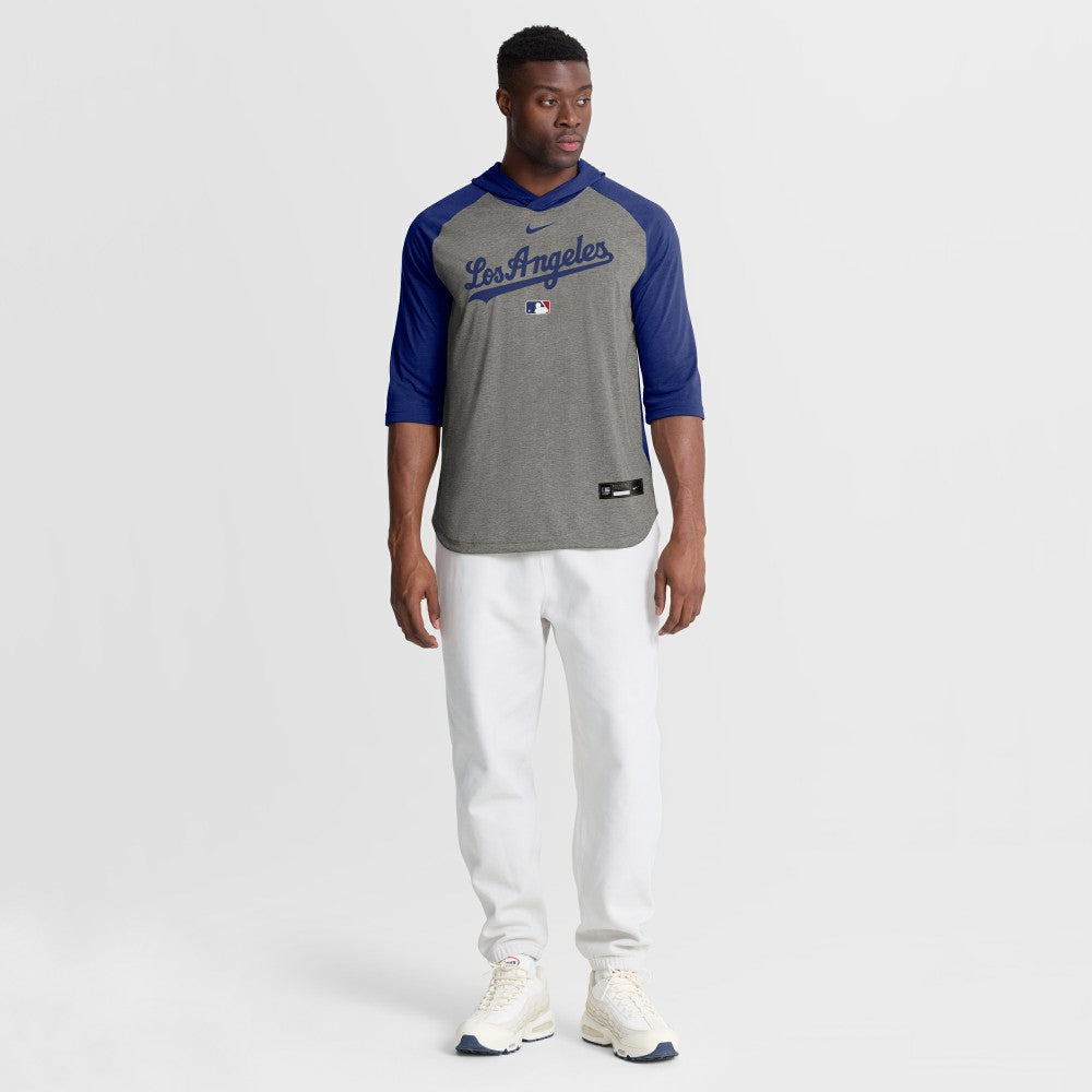 Los Angeles Dodgers Nike Authentic Collection Flux Dri-FIT Raglan 3/4-Sleeve Hooded T-Shirt Online