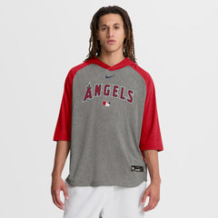 Los Angeles Angels Nike Authentic Collection Flux Dri-FIT Raglan 3/4-Sleeve Hooded T-Shirt Lifestyle
