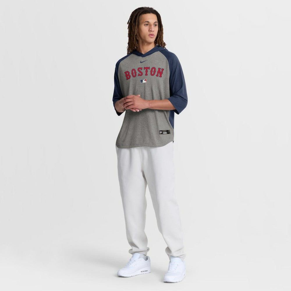 Boston Red Sox Nike Authentic Collection Flux Dri-FIT Raglan 3/4-Sleeve Hooded T-Shirt discount