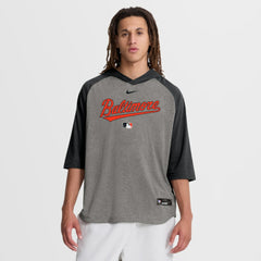 Baltimore Orioles Nike Authentic Collection Flux Dri-FIT Raglan 3/4-Sleeve Hooded T-Shirt Lifestyle