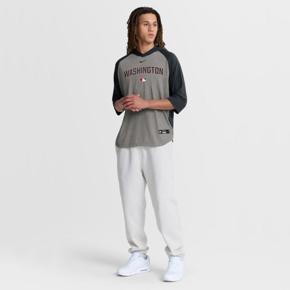 Washington Nationals Nike Authentic Collection Flux Dri-FIT Raglan 3/4-Sleeve Hooded T-Shirt Online