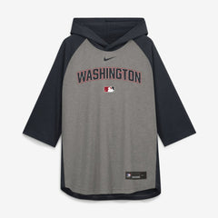 Washington Nationals Nike Authentic Collection Flux Dri-FIT Raglan 3/4-Sleeve Hooded T-Shirt Online