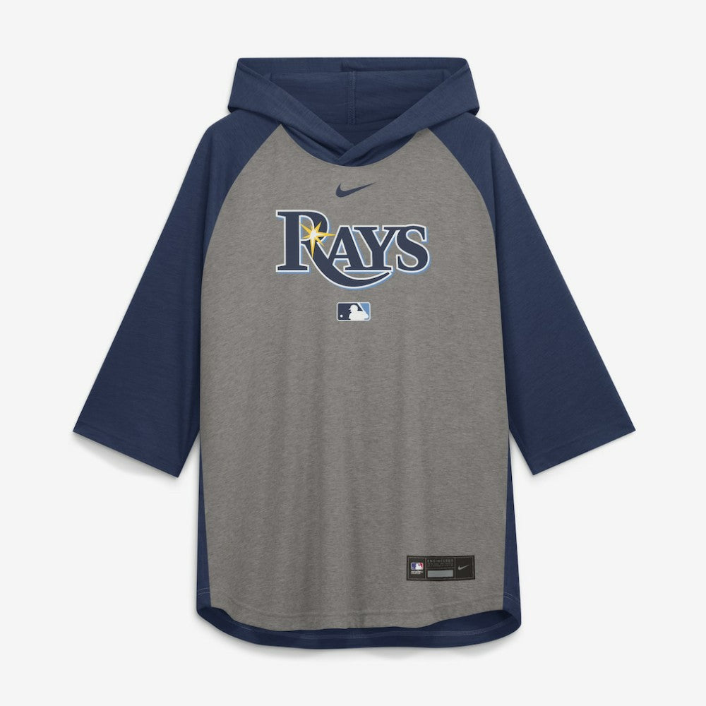 Tampa Bay Rays Nike Authentic Collection Flux Dri-FIT Raglan 3/4-Sleeve Hooded T-Shirt Clearance