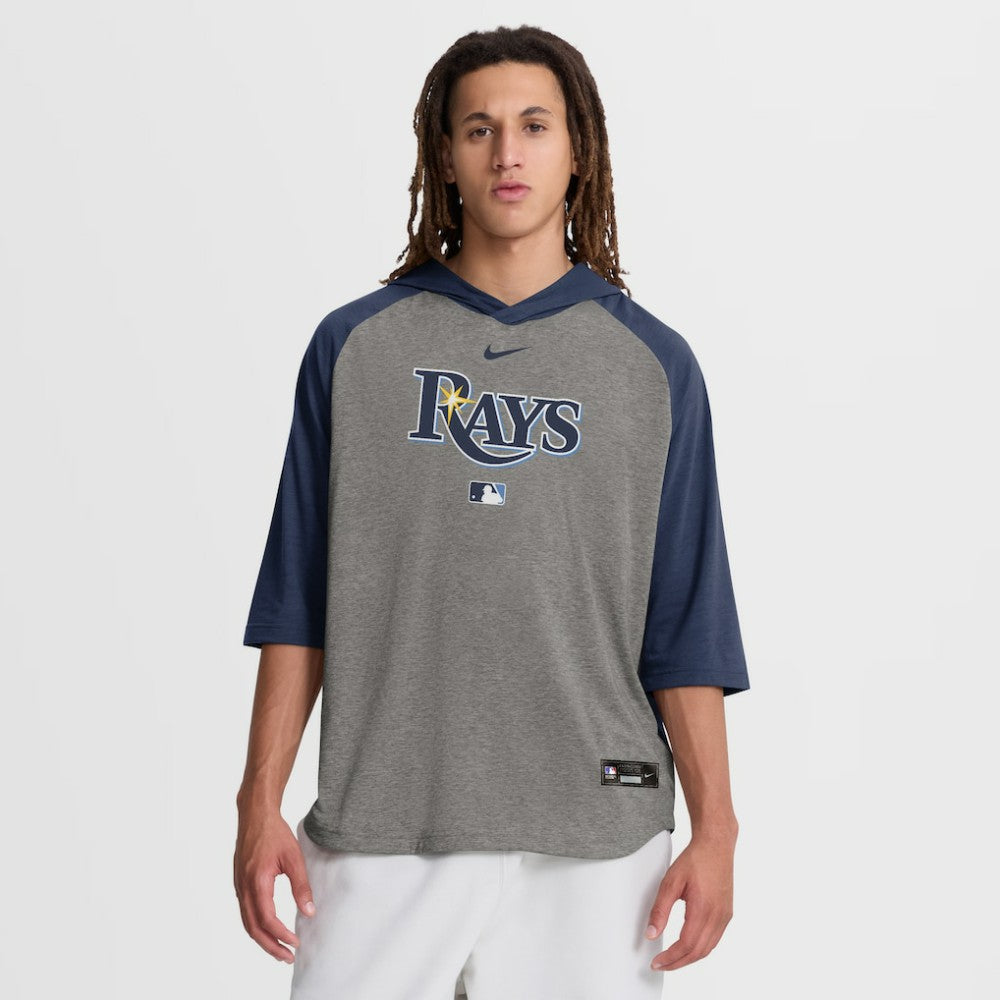 Tampa Bay Rays Nike Authentic Collection Flux Dri-FIT Raglan 3/4-Sleeve Hooded T-Shirt Clearance