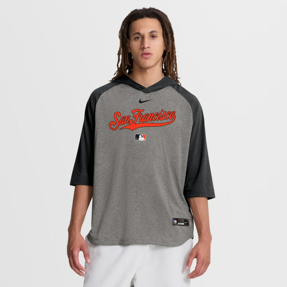San Francisco Giants Nike Authentic Collection Flux Dri-FIT Raglan 3/4-Sleeve Hooded T-Shirt Sale