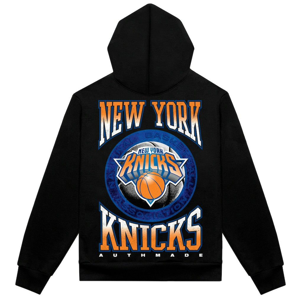 NBA - New York Knicks Authmade Vintage Metal Premium Heavyweight Pullover Hoodie - Black