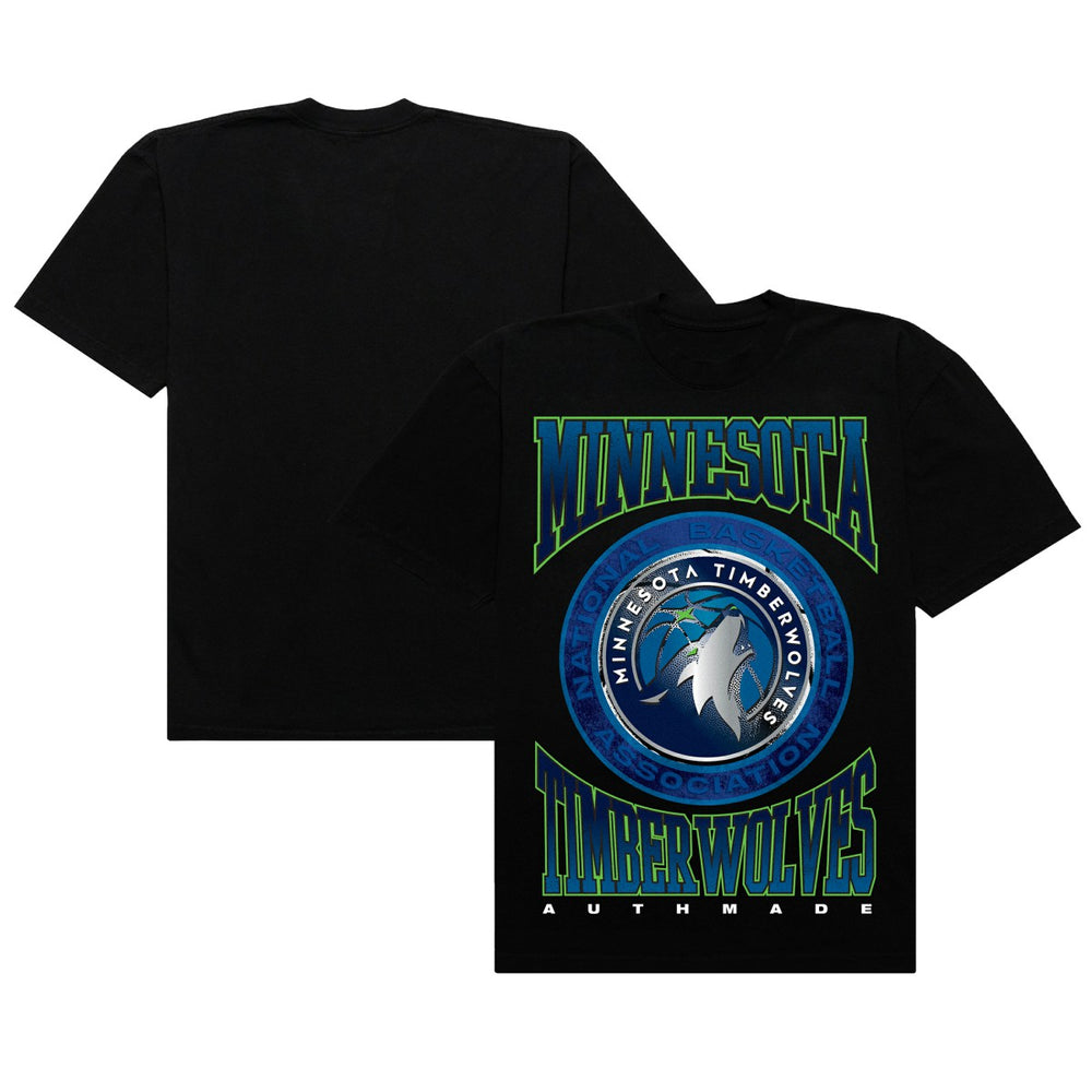 NBA - Minnesota Timberwolves Authmade Vintage Metal Premium Heavyweight T-Shirt - Black