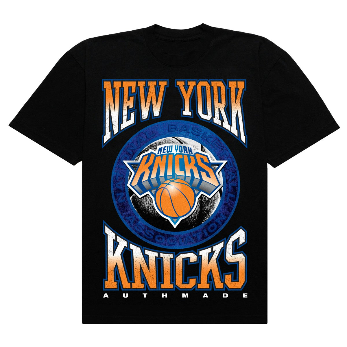 NBA - New York Knicks Authmade Vintage Metal Premium Heavyweight T-Shirt - Black