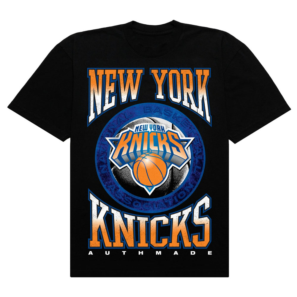NBA - New York Knicks Authmade Vintage Metal Premium Heavyweight T-Shirt - Black