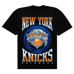 NBA - New York Knicks Authmade Vintage Metal Premium Heavyweight T-Shirt - Black
