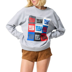 New York Giants Terez Women's Technicolor Oversized Sweatshirt Gray - NFL
