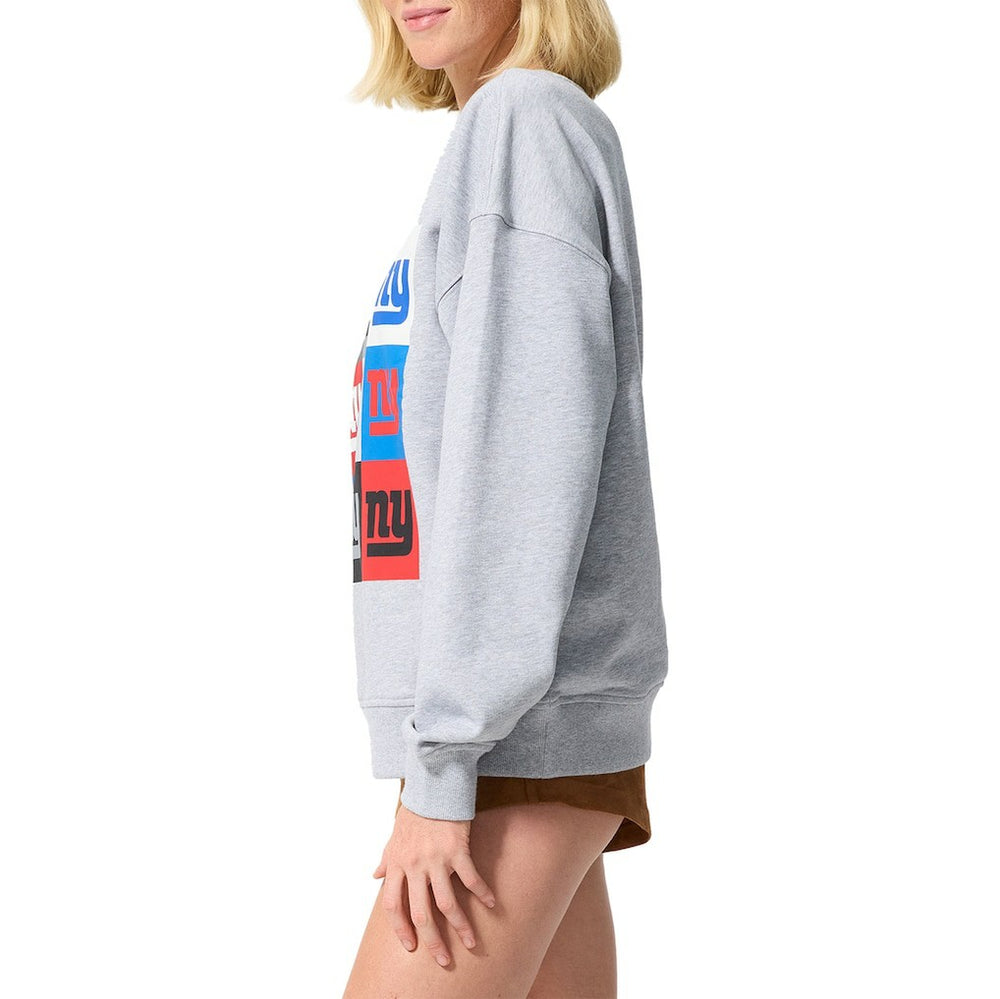 New York Giants Terez Women's Technicolor Oversized Sweatshirt Gray - NFL