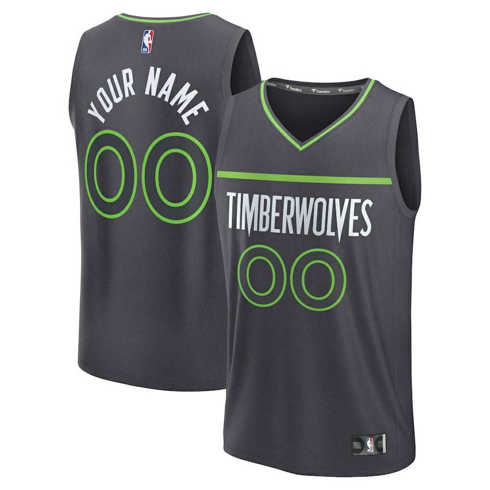 Fanatics - Minnesota Timberwolves Fastbreak Custom Jersey - Statement Edition - Anthracite