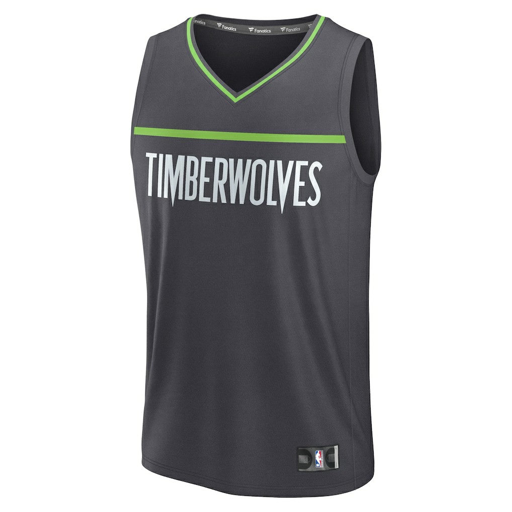Fanatics - Minnesota Timberwolves Fastbreak Custom Jersey - Statement Edition - Anthracite