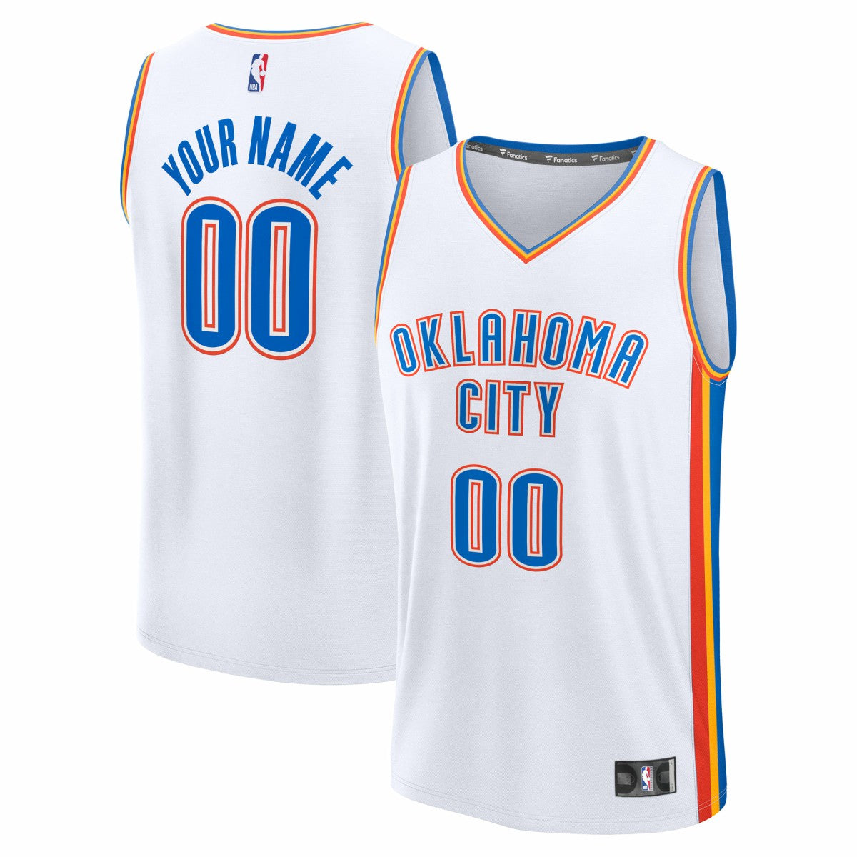 Fanatics - Oklahoma City Thunder Fast Break Custom Jersey - Association Edition - White