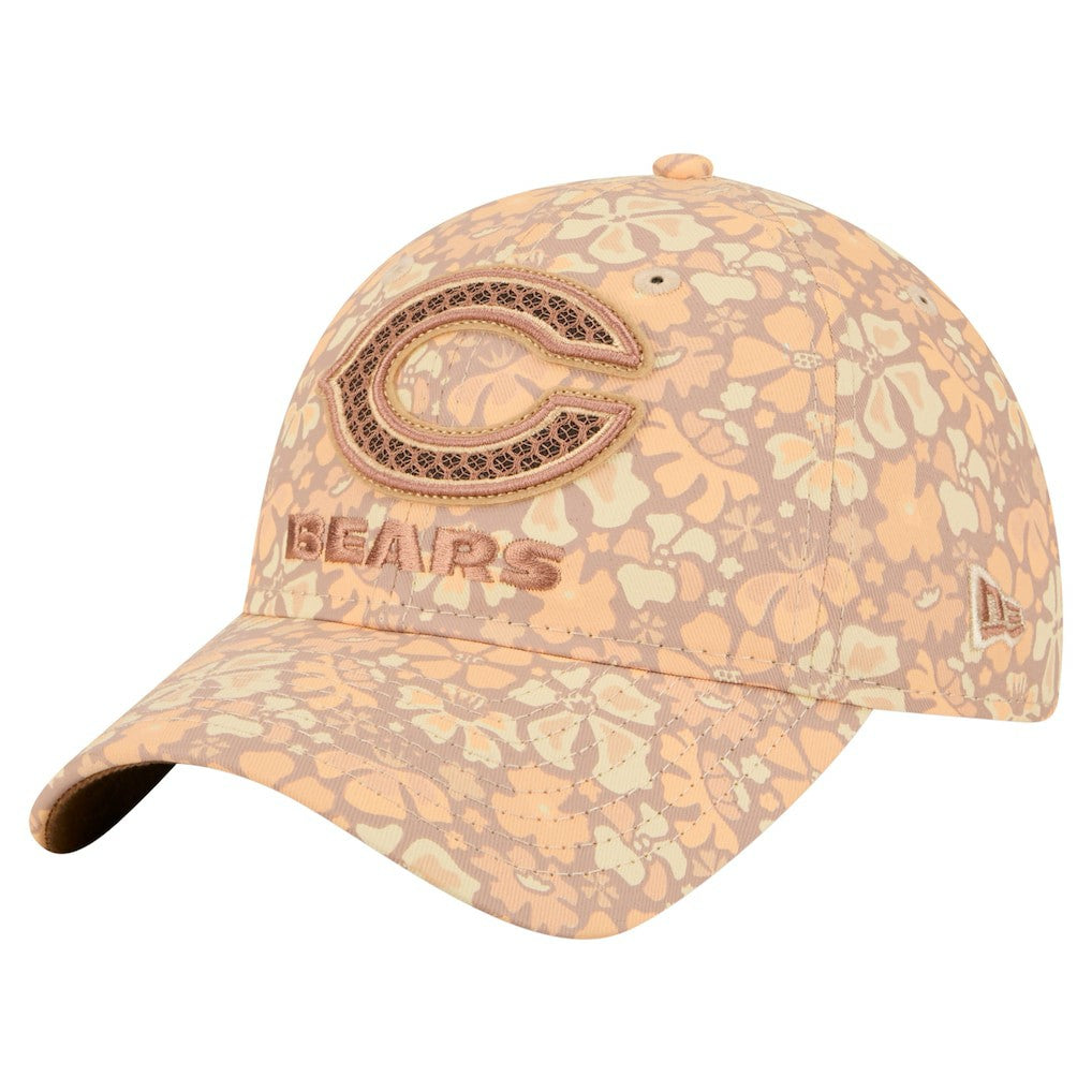 Chicago Bears New Era Women's Floral 9TWENTY Adjustable Hat Tan - NFL