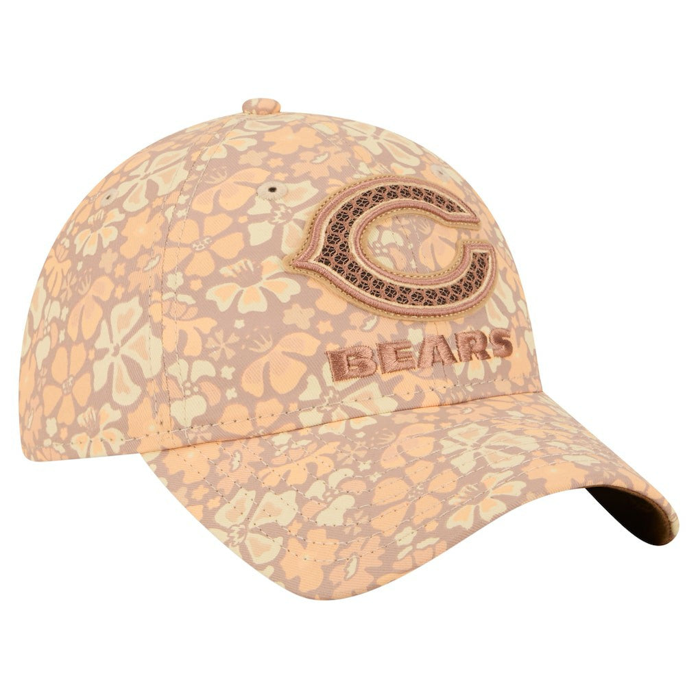 Chicago Bears New Era Women's Floral 9TWENTY Adjustable Hat Tan - NFL