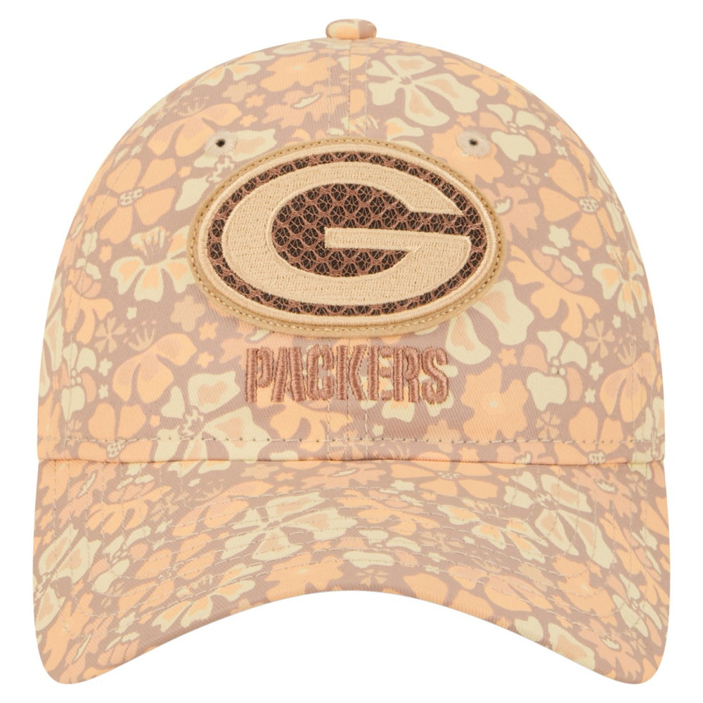 Green Bay Packers New Era Women's Floral 9TWENTY Adjustable Hat Tan - NFL