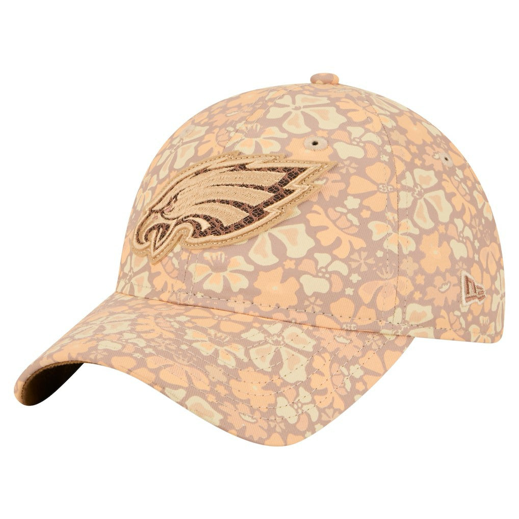 Philadelphia Eagles New Era Women's Floral 9TWENTY Adjustable Hat Tan - NFL
