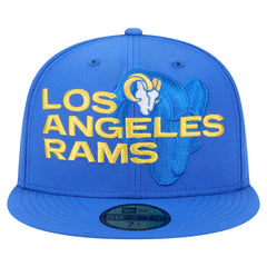 Los Angeles Rams New Era Overlap Wordmark 59FIFTY Fitted Hat Royal - NFL