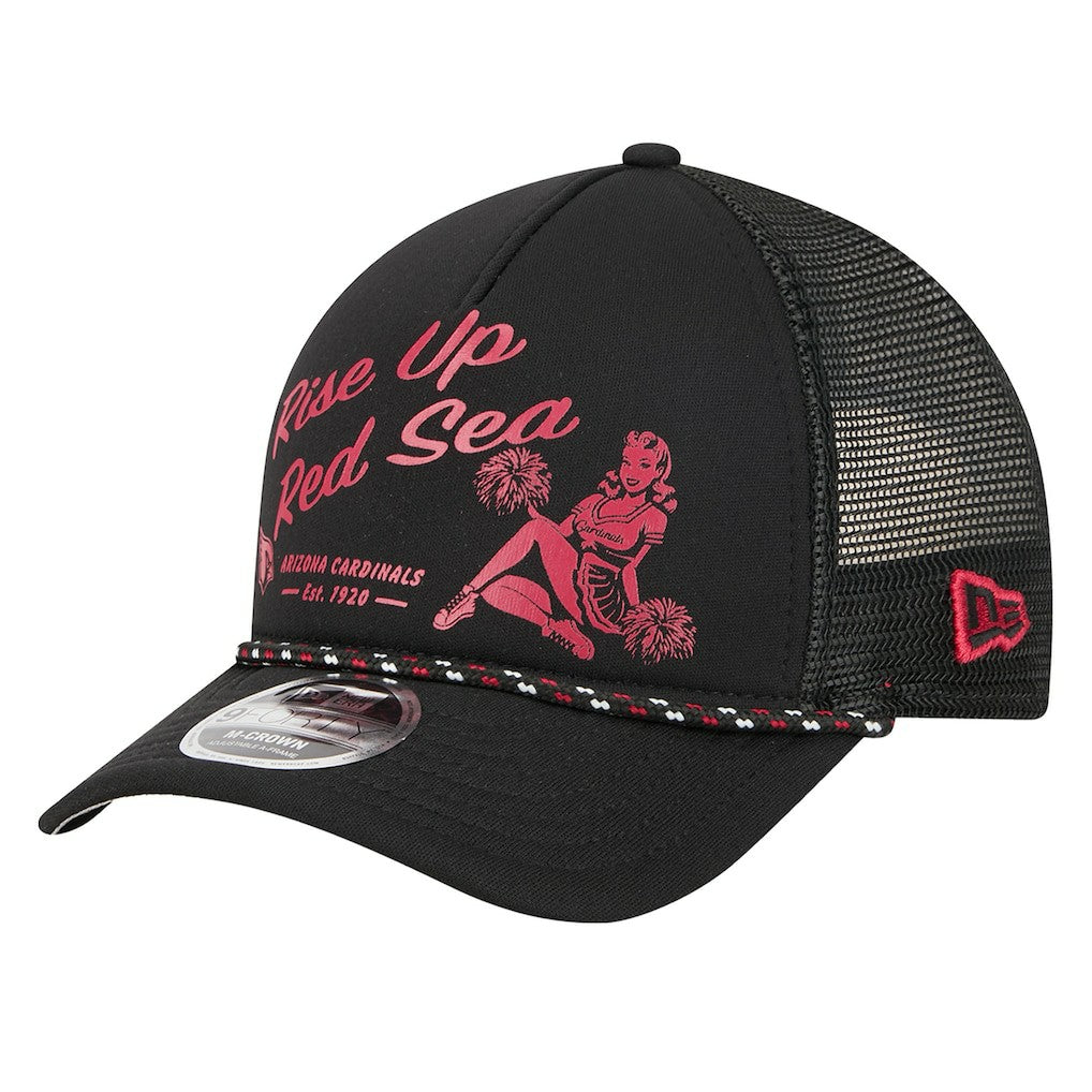 Arizona Cardinals New Era Gas Station 9FORTY A-Frame M-Crown Adjustable Trucker Hat Black - NFL