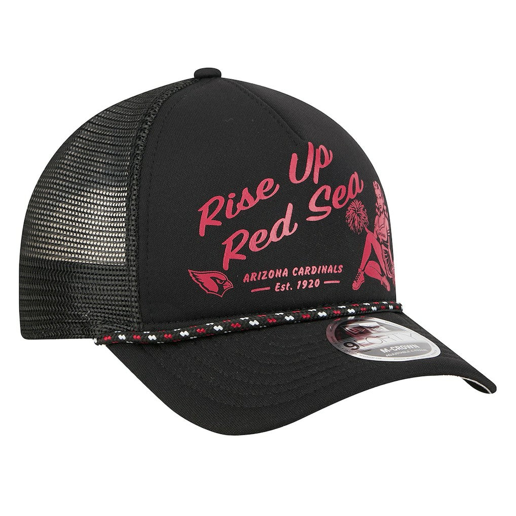 Arizona Cardinals New Era Gas Station 9FORTY A-Frame M-Crown Adjustable Trucker Hat Black - NFL