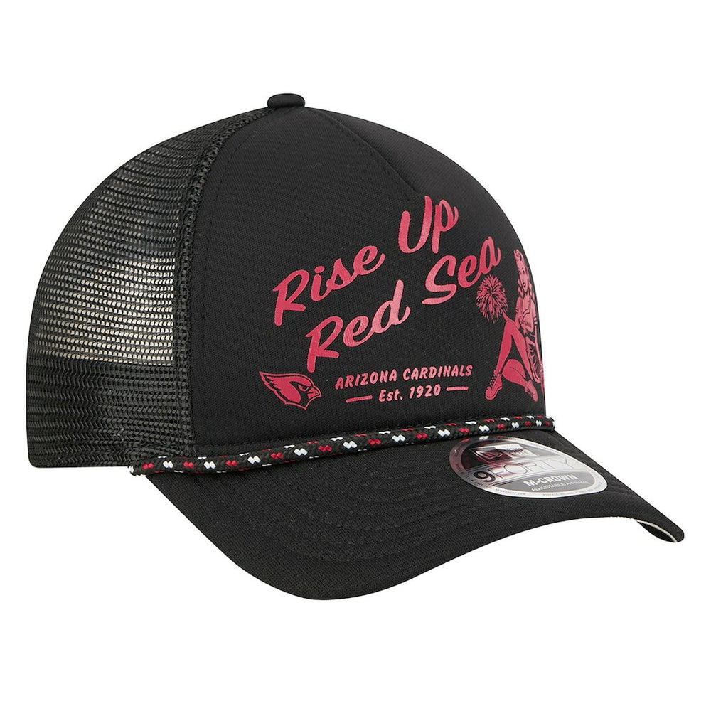 Arizona Cardinals New Era Gas Station 9FORTY A-Frame M-Crown Adjustable Trucker Hat Black - NFL