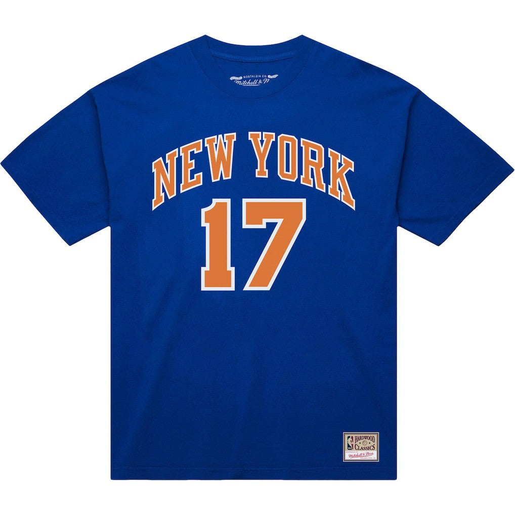 Mitchell & Ness - Jeremy Lin New York Knicks Name & Number T-Shirt - Blue
