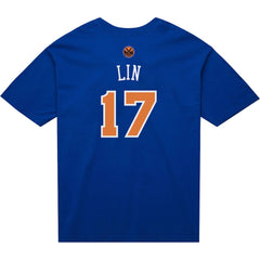 Mitchell & Ness - Jeremy Lin New York Knicks Name & Number T-Shirt - Blue