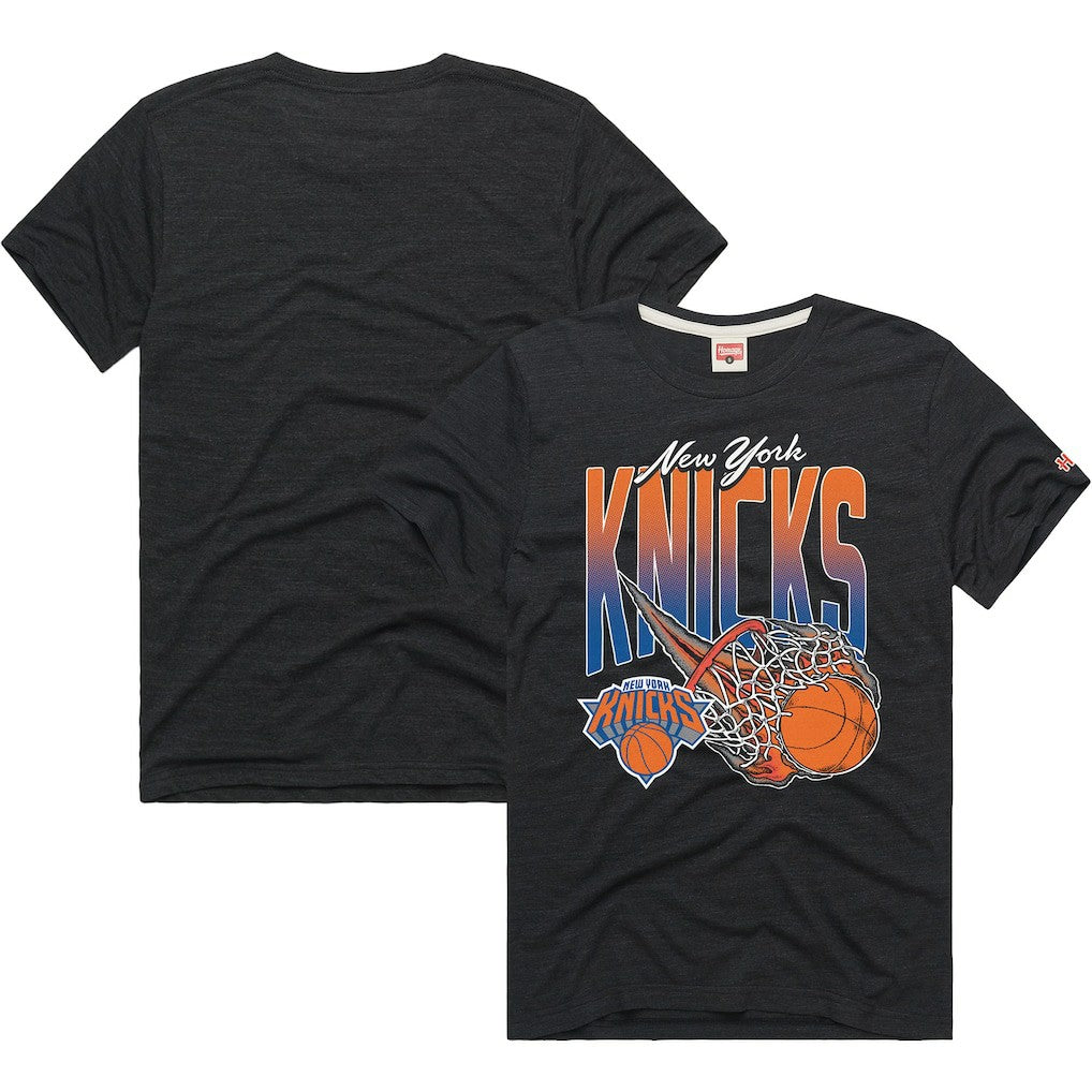 NBA - New York Knicks Homage On Fire Tri-Blend T-Shirt - Charcoal