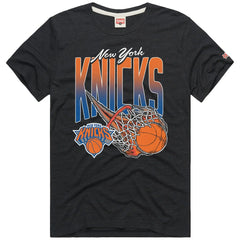 NBA - New York Knicks Homage On Fire Tri-Blend T-Shirt - Charcoal