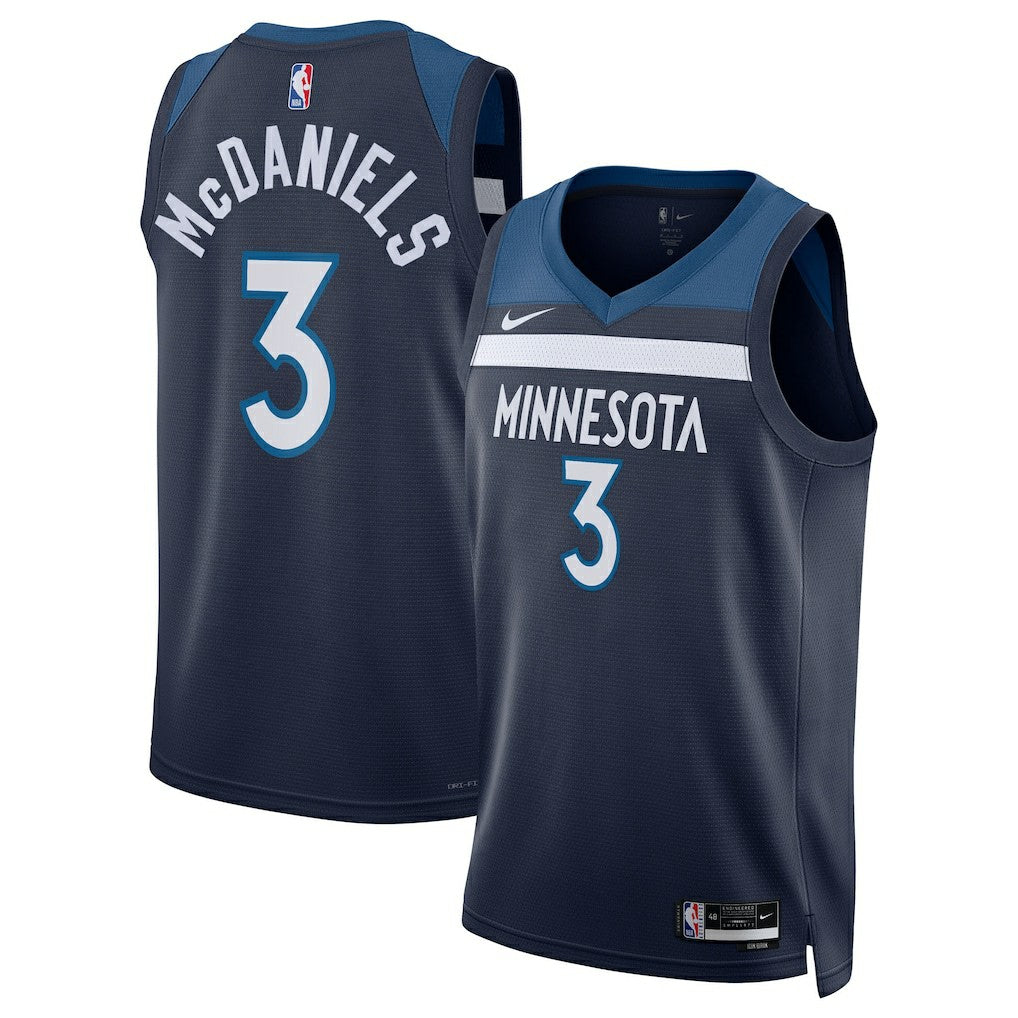 Nike - Jaden McDaniels Minnesota Timberwolves Unisex Swingman Jersey - Icon Edition - Navy