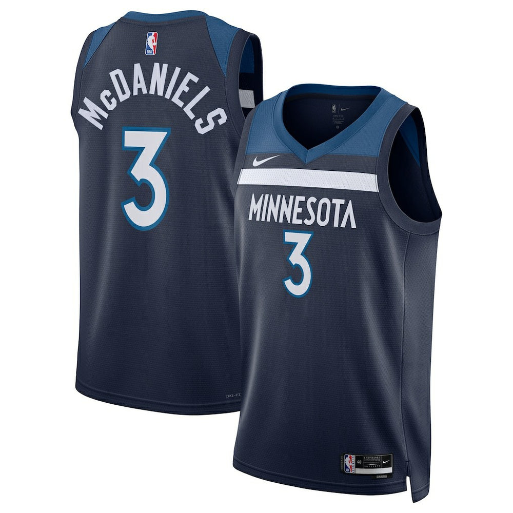 Nike - Jaden McDaniels Minnesota Timberwolves Unisex Swingman Jersey - Icon Edition - Navy