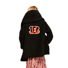 Cincinnati Bengals Jill Martin Women's Oversized Hooded Lounger Black - NFL