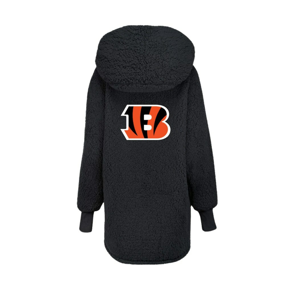 Cincinnati Bengals Jill Martin Women's Oversized Hooded Lounger Black - NFL